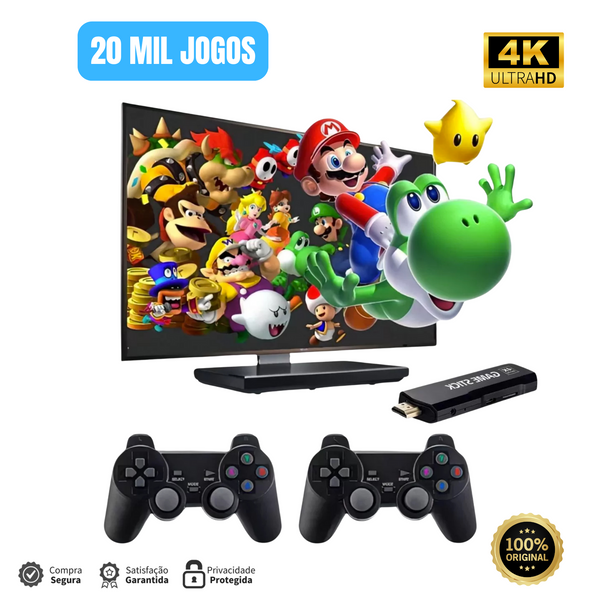 Game Stick Retrô 4K: Mergulhe em 20.000 Jogos com Qualidade Incrível