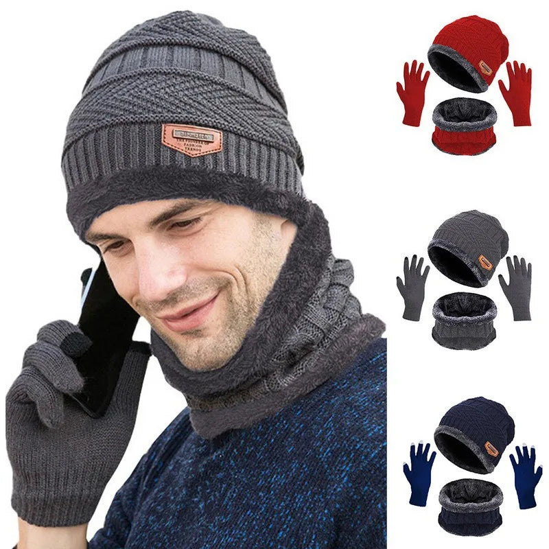 Conjunto 3 em 1 de Inverno: Gorro, Cachecol e Luvas