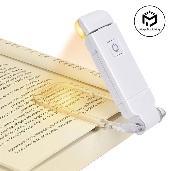 LED USB recarregável luz de leitura de livro brilho ajustável proteção ocular clipe de luz de livro marcador portátil luz de leitura - Mágico Ofertas